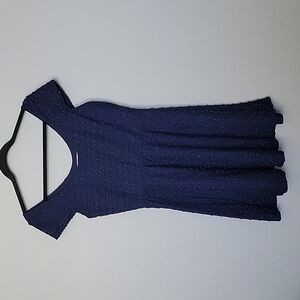 Lauren Conrad blue small confetti textured skater dress